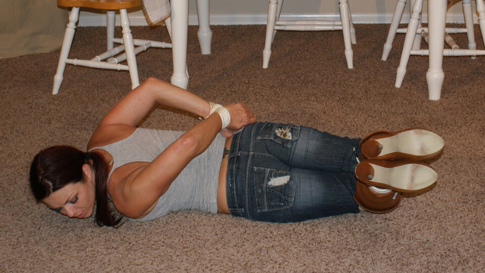 Sarah: Hot Neighbor In Booted Hogtied Hell!  